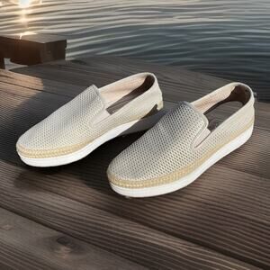 DONALD J PLINER Womens 10.5 Perforated Maite Gold Metallic Espadrille Slip On